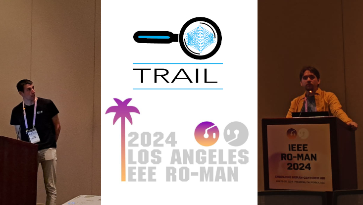 cover image showing tamlin and ferran at the ro-man conference with trail and ro-man logo