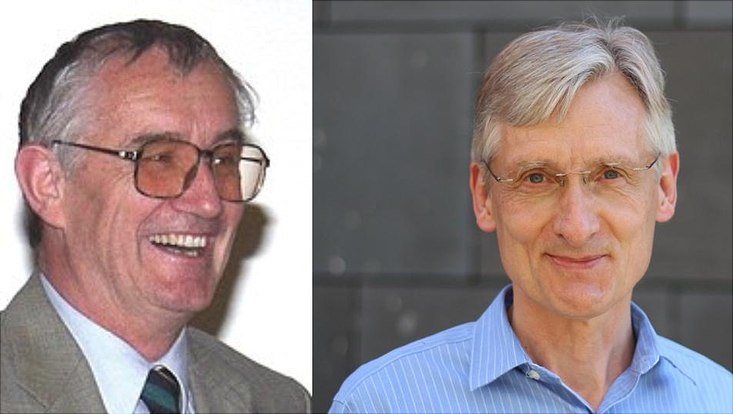 photo of robert klanner and eckhard elsen awarded for APS Panofsky prize in 2024