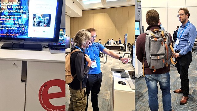 Diskussion am Messestand