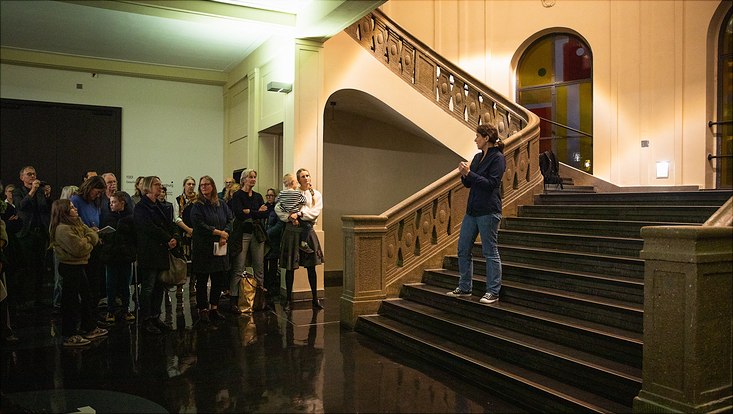 exhibition-16 Prof. Dr. Johanna Baehr during the opening speach at the vernissage