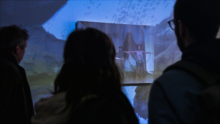 exhibition-21 Enjoying the video performance from Jenni Schurr's artwork