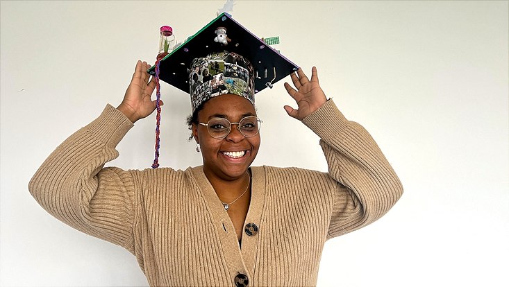 Monica Wilson after the defence of her doctoral thesis