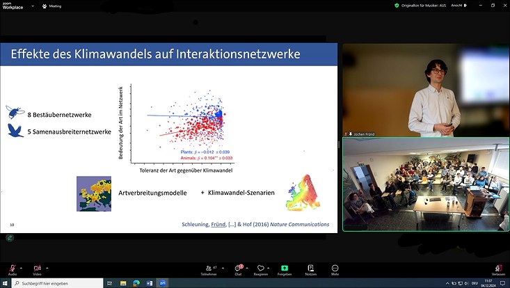 Bildschirmfoto der Antrittsvorlesung von Prof. Dr. Jochen Fründ