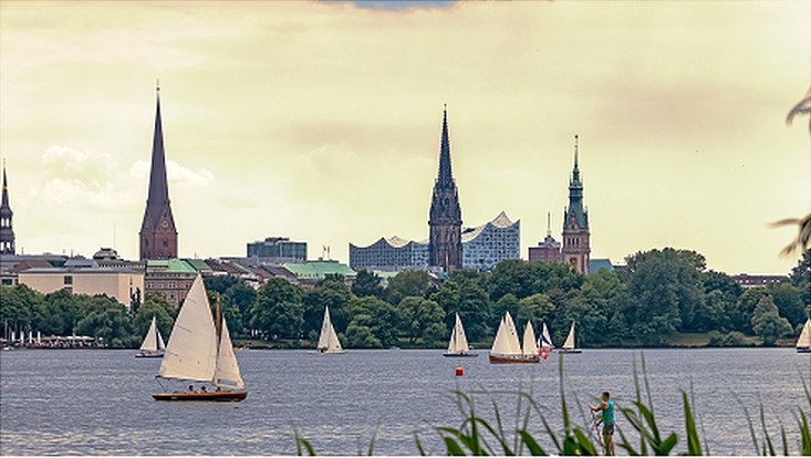 Sailing Boats on Alster Lake