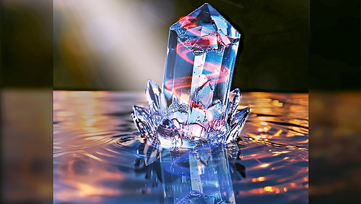 Scientific illustration of two crystals
