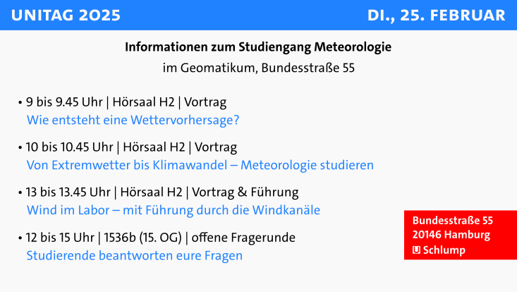 Programm der Meteorologie am Unitag 2025