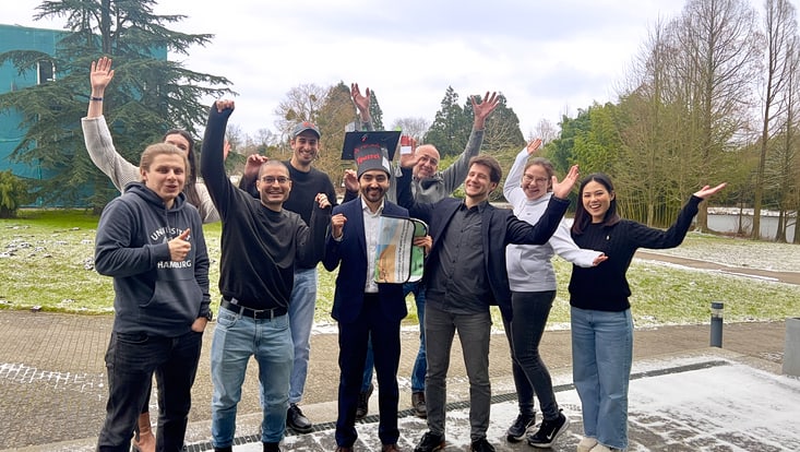 Youssef Saadaoui shortly after his defence with his research group' Ecological Modelling'