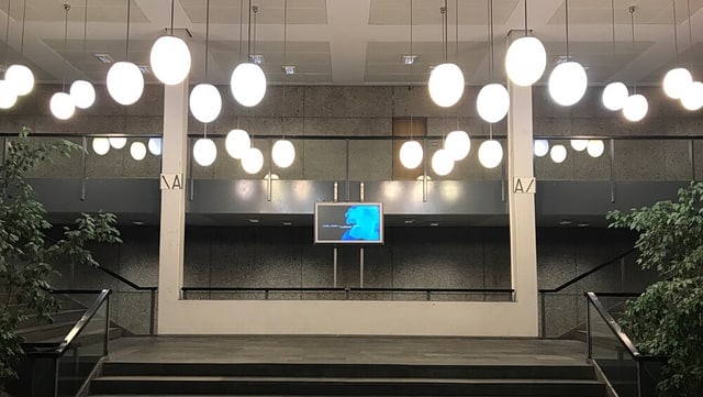 Treppenaufgang zum Hörsaal