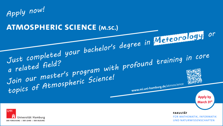 Apply for our master's degree program Atmospheric Science until March 31st!