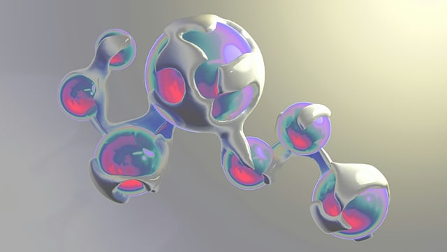 Abstract visualisation of a molecule