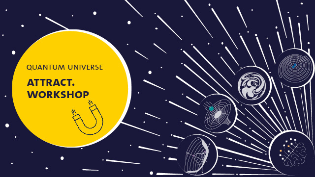 fünf symbole in kreisen, verbunden durch strahlen