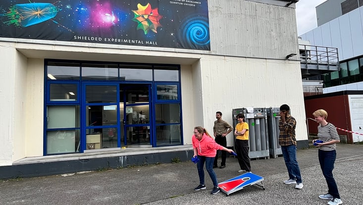 Playing the Mega-Challenge at the summerparty 2025