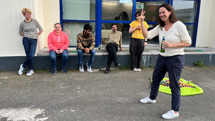 Playing the Mega-Challenge at the summerparty 2025