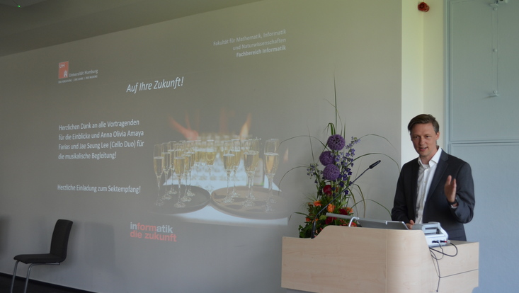 Prof. Dr. Mathias Fischer holding a speech