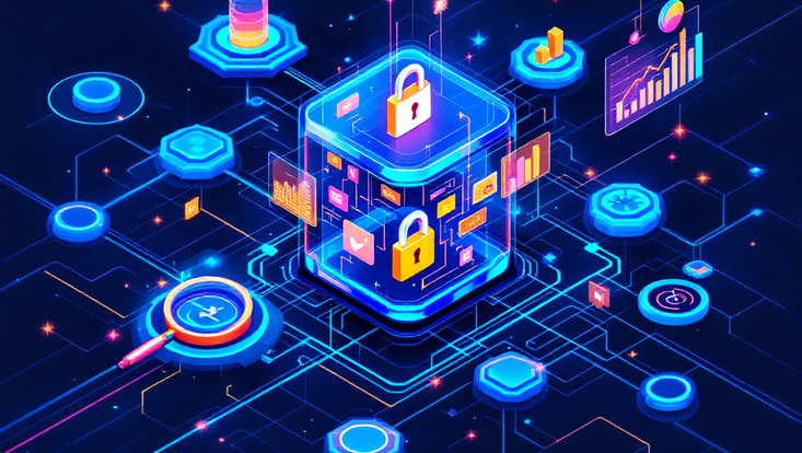 symbolic illustration of traffic analysis in encrypted networks
