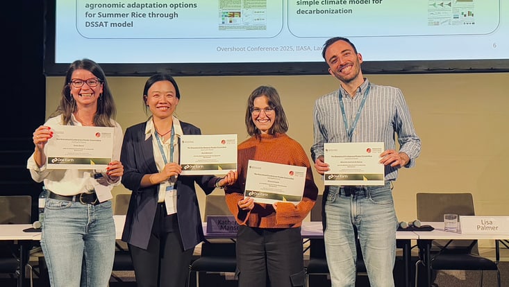 The winners of the Poster Prize Awards at the Overshoot conference 2025