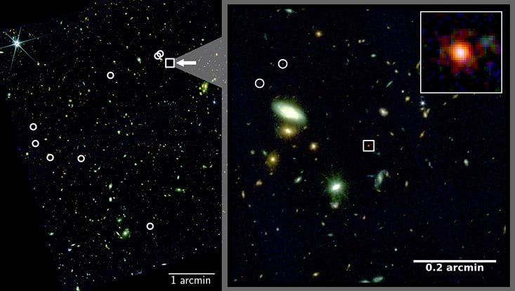 James Webb Space Telescope images highlighting the discovery of the Little Red Dot