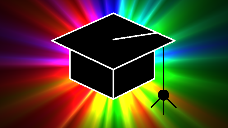Icon graduation hat rainbow