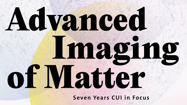 The Cover of the magazine displays the titel Advanced Imaging of Matter in front of colorful circles