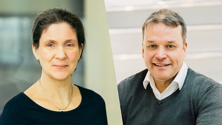 A photo of the spokespersons for the CLICCS Cluster of Excellence: Johanna Baehr and Achim Oberg.