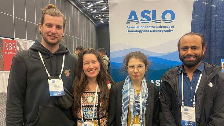 Group picture showing Julia Golebiowska, Max Lambrecht, Sahed Ahmed Palash und Diana Nicole Puerto Rueda at the conference.