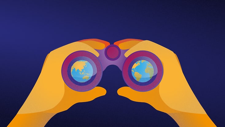 cliccs-hh-cfo-titelgrafik-quer-210114-png-733x414 Grafik mit einem Fernglas, in dem sich zwei Globen spiegeln