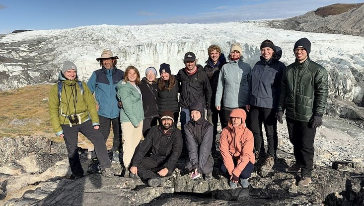 Field course group at the Russel Glacier near Kangerlussuaq.