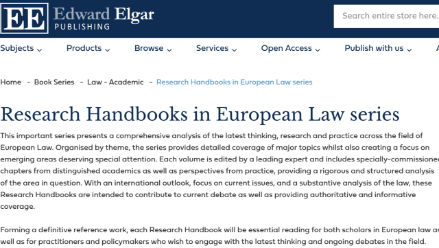 Research Handbooks Elgar