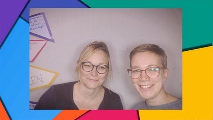 Miriam Beblo und Eva Markowsky auf dem HRA Barcamp
