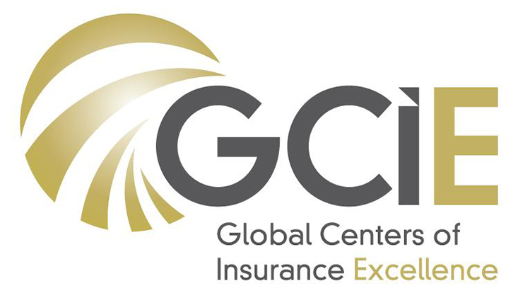 Logo des Global Centers of Insurance Excellence mit den vier Buchstaben GCIE