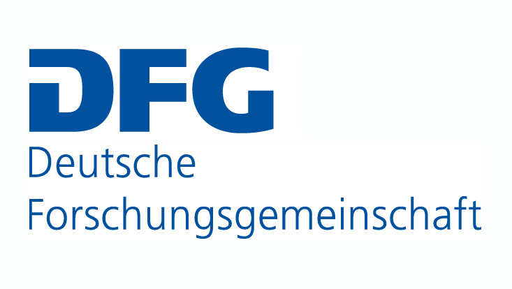 Logo der Deutschen Forschungsgemeinschaft in blauben Lettern auf weißem Grund