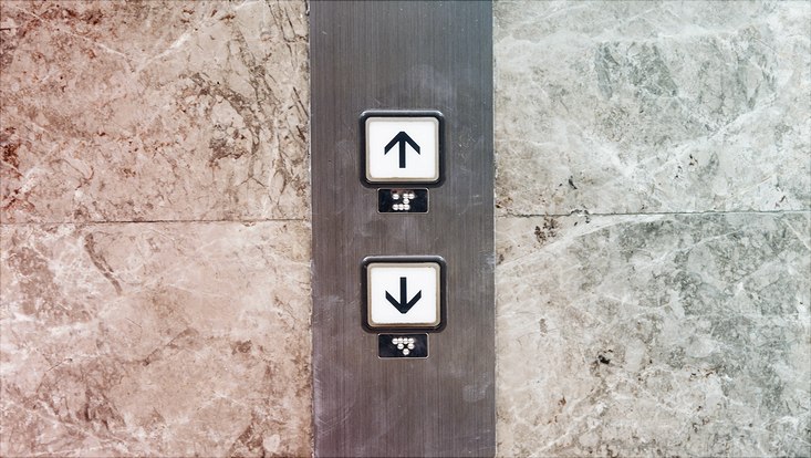 Elevator buttons up and down