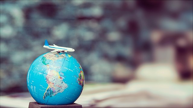 Plane and globe Plane and globe