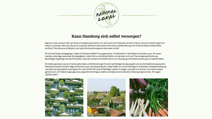 Die Startseite des Webdossiers "Radikal Lokal" auf Gruener-Journalismus.de