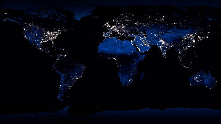 World at night map