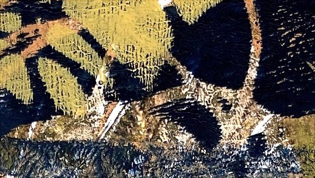 Abstraktes Zusammenspiel Erdtöne (braun, gelb, schwarz)