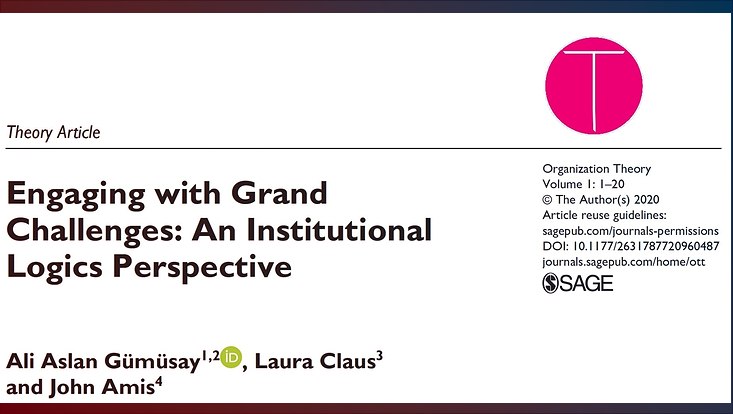 engaging with grand challenges an institutional logics perspective