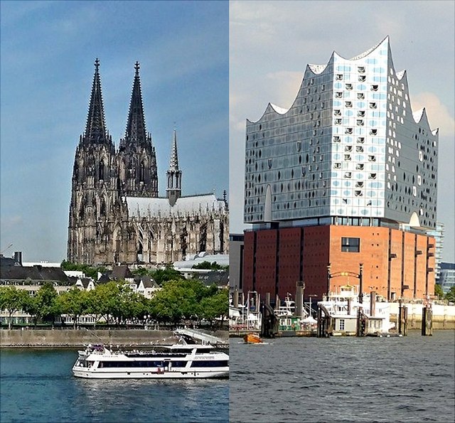 Hamburg und Köln Hafen