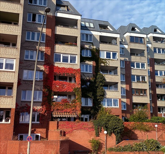balconies in Hamburg in autumn