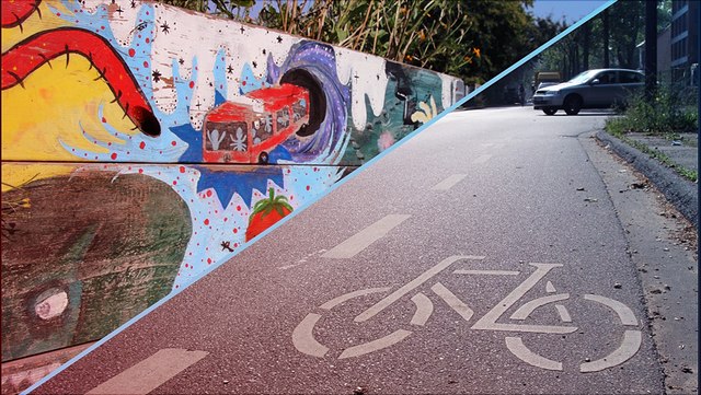 foto-teilprojekte-uhh-verlauf-640x361 graffitied wall and bicycle lane in Lokstedt