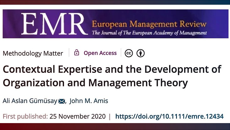 Contextual Expertise and the Development of Organization and Management Theory
