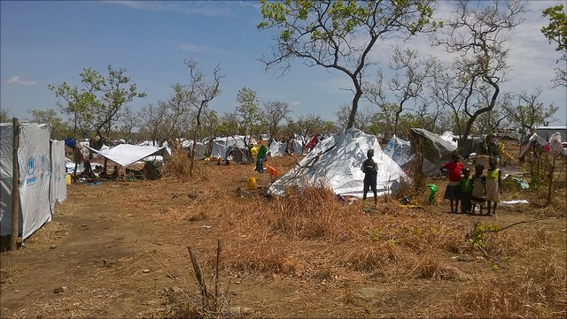 Emergency shelter in Imvepi, Ugand