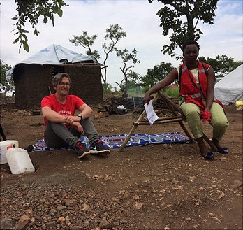 Prof. Geiger in Refugee settlement