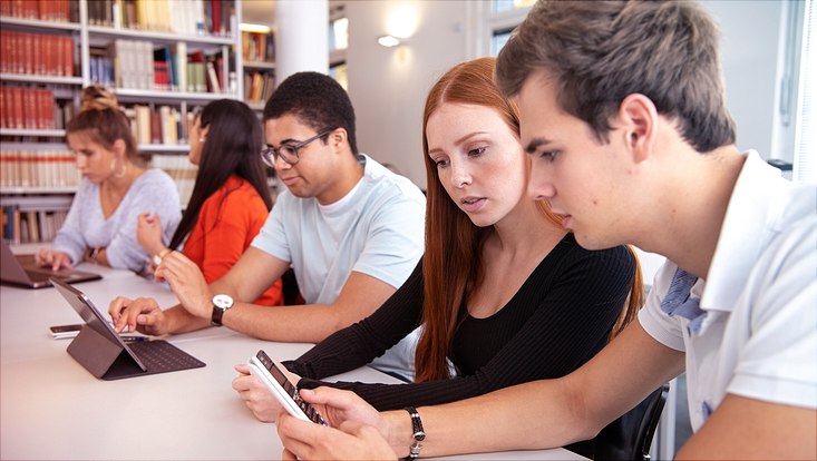 Mehrere Personen studieren