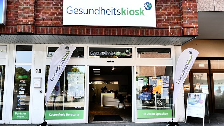 Frontalaufnahme des Gesundheitskiosk in Billstedt /Horn