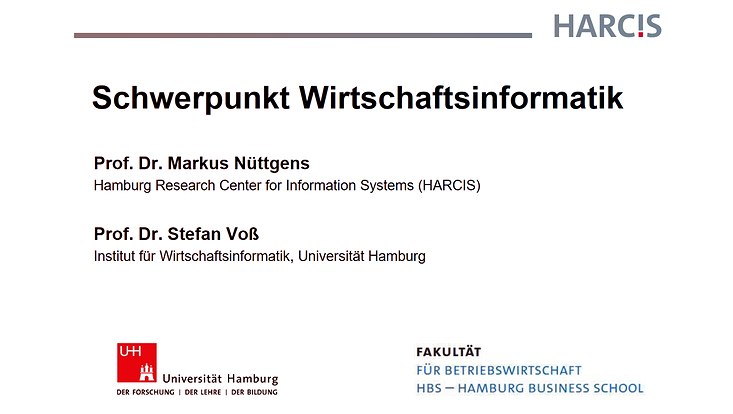 Schwerpunktvorstellung Wirtschaftsinformatik im Sommersemester 2021