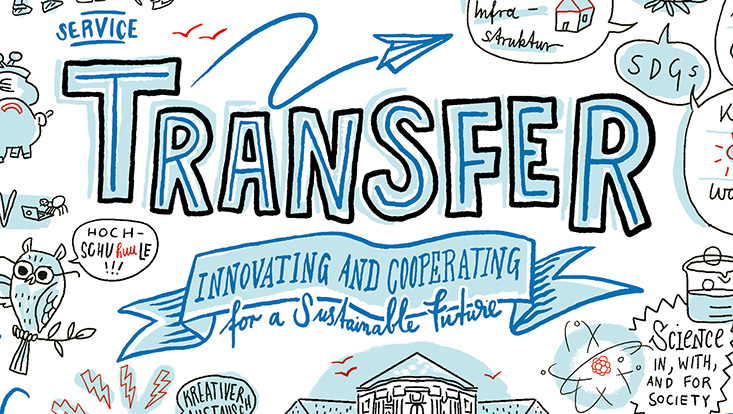 Illustration zum Transfer an der Universität Hamburg