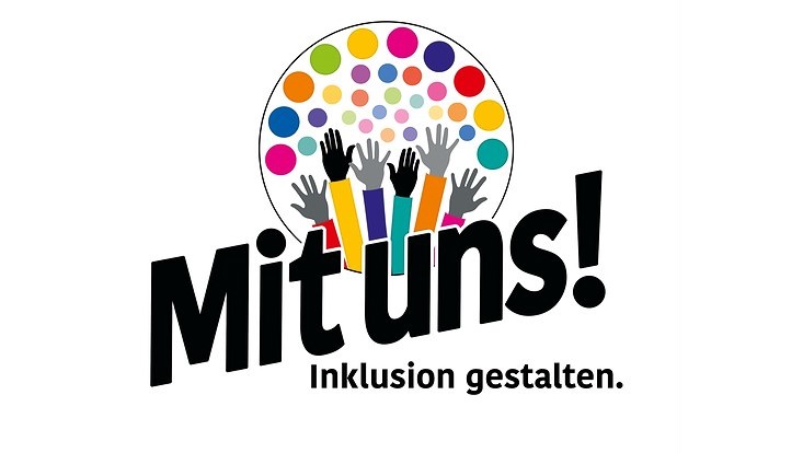 Logo des Beteiligungsverfahrens "Mit uns! Inklusion gestalten."