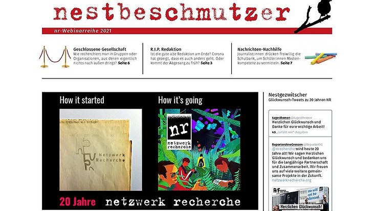 Die Titelseite des Netzbeschmutzers zur nr21