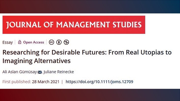 Article cover in Journal of Management Studies